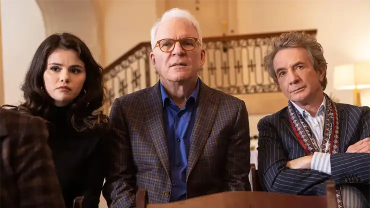 Selena Gomez, Steve Martin and Martin Short in Only Murders in the Building, Season 4.